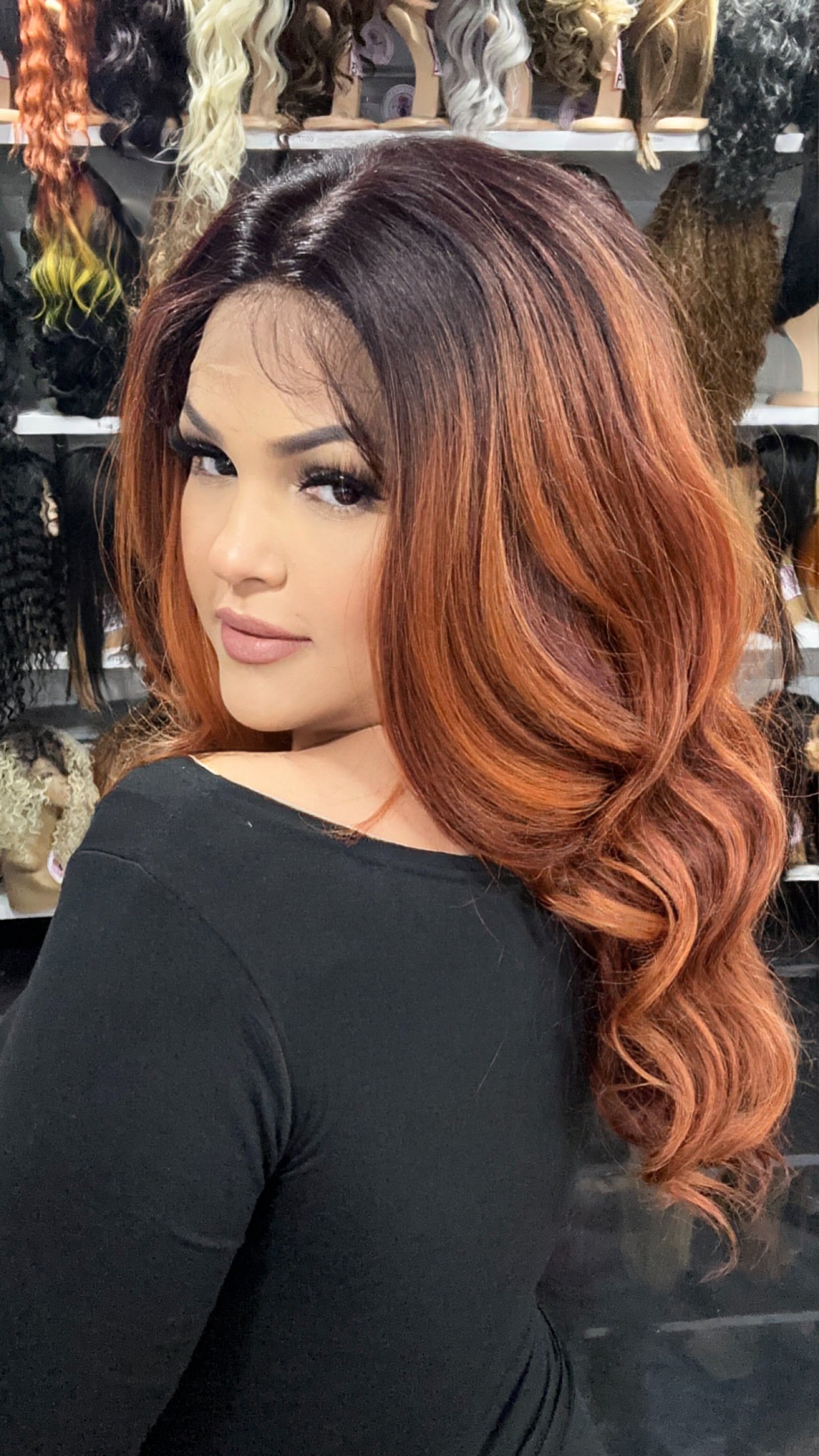 #29 Taylor - 13x7 HD Full Lace Front Free Parting Wig - Color Copper 24in - The Pink Makeup Box