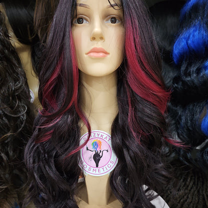 #15 Taylor - 13x7 HD Full Lace Front Free Parting Wig - Color Raspberry 24in - The Pink Makeup Box