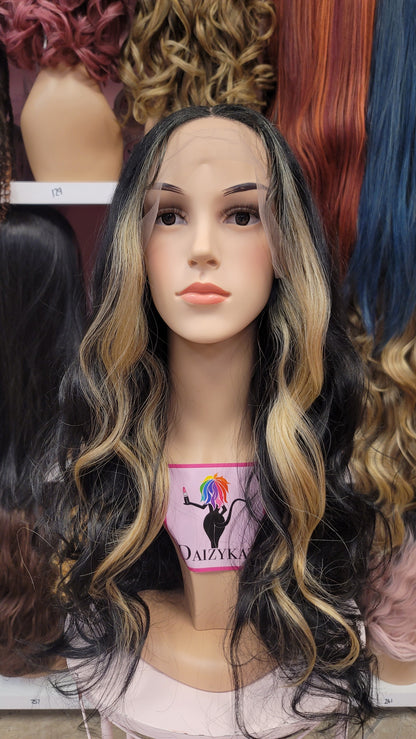 #41 Katie - Middle Part Lace Front Wig - Color 27/1B - The Pink Makeup Box