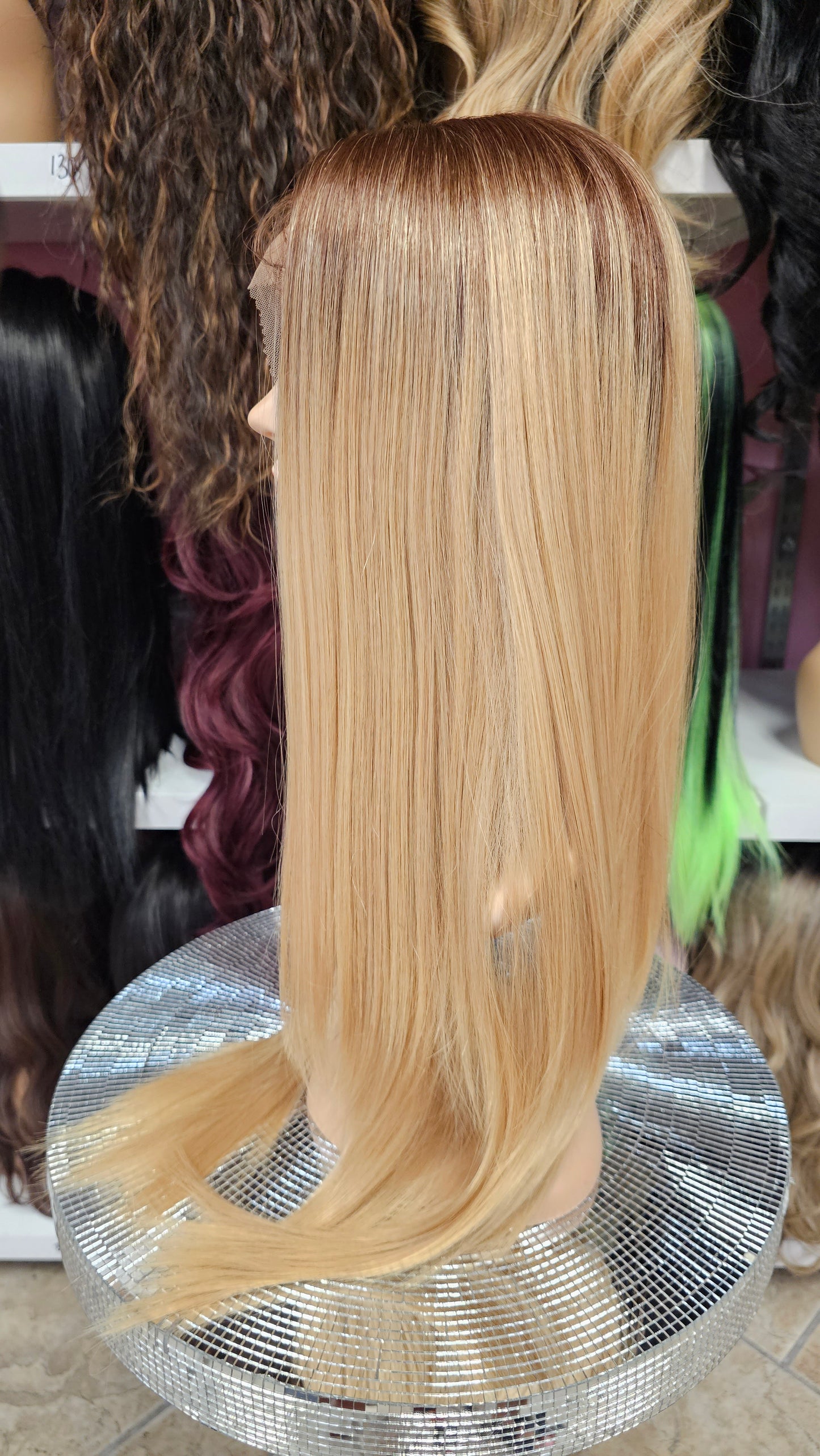 #123 Pamela  -  Deep Middle Part Lace Front Wig -  Color 4/Blonde
