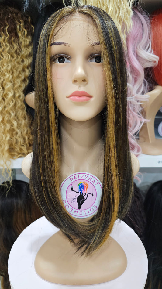 #139 Gwen - 5" Middle Part Lace Front Human Hair Blend Wig - 4/27