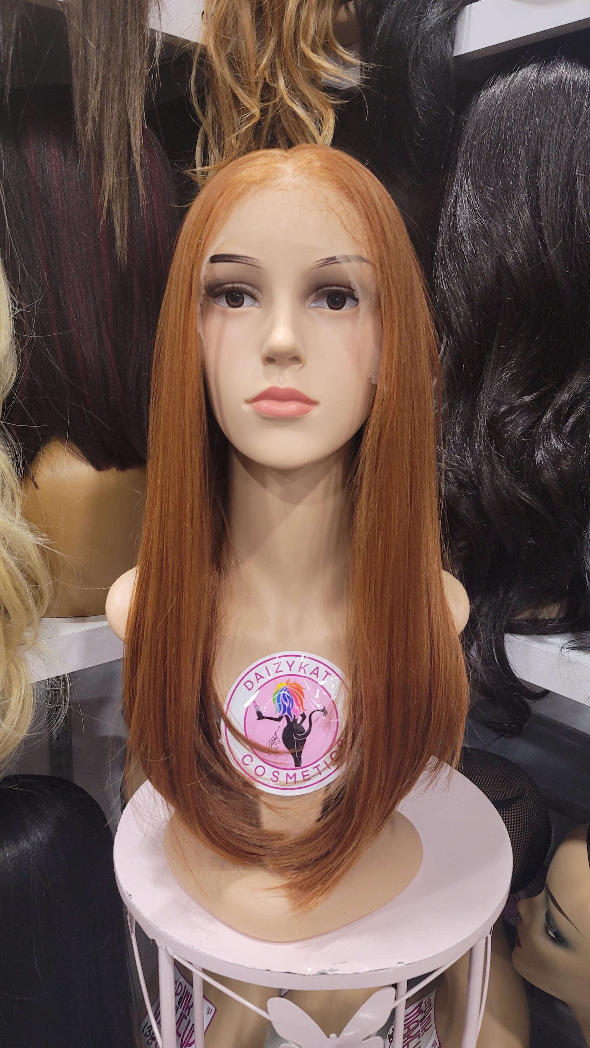 #7 Faith - 13x6 Free Part Lace Front Pre-Plucked Wig 18in - Color Copper - The Pink Makeup Box