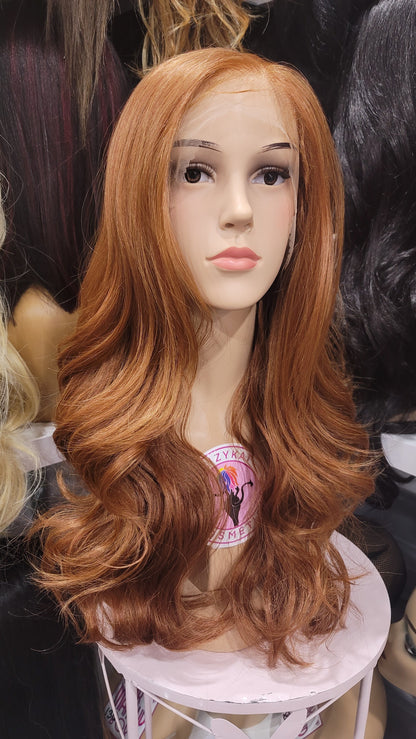 #18 Kate - 13x6 Free Part Lace Front Pre-Plucked Wig 20in-Color Copper - The Pink Makeup Box