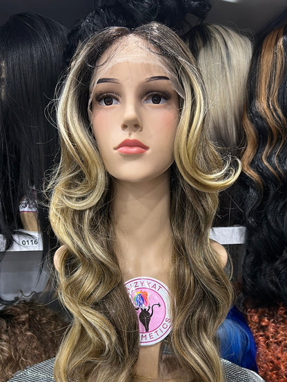 #118 Paris - Middle Parting Lace Front Wig - Med. Blonde 26in - The Pink Makeup Box