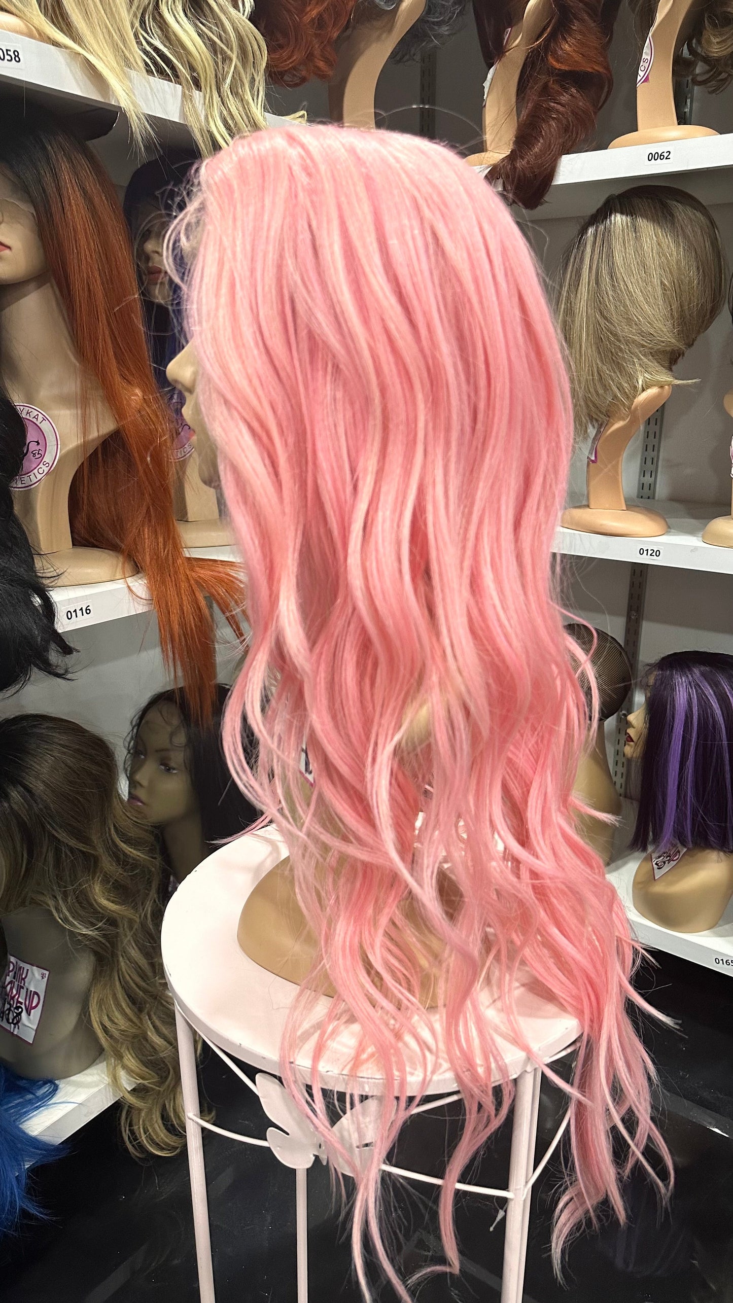 #46 Athena - Deep Middle Part Lace Front Wig - Color Pink