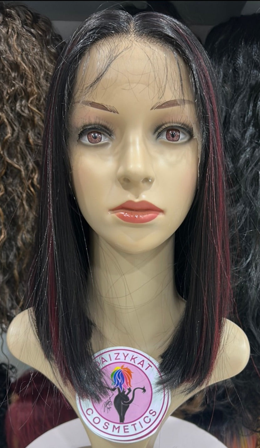 #96 Jess - Middle Part Lace Front Wig - Color 1B/Bug 14 in - The Pink Makeup Box