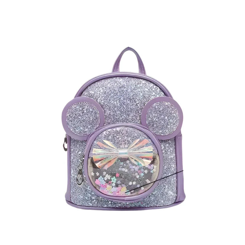 Purple Glitter Mini Backpack with Adjustable Straps