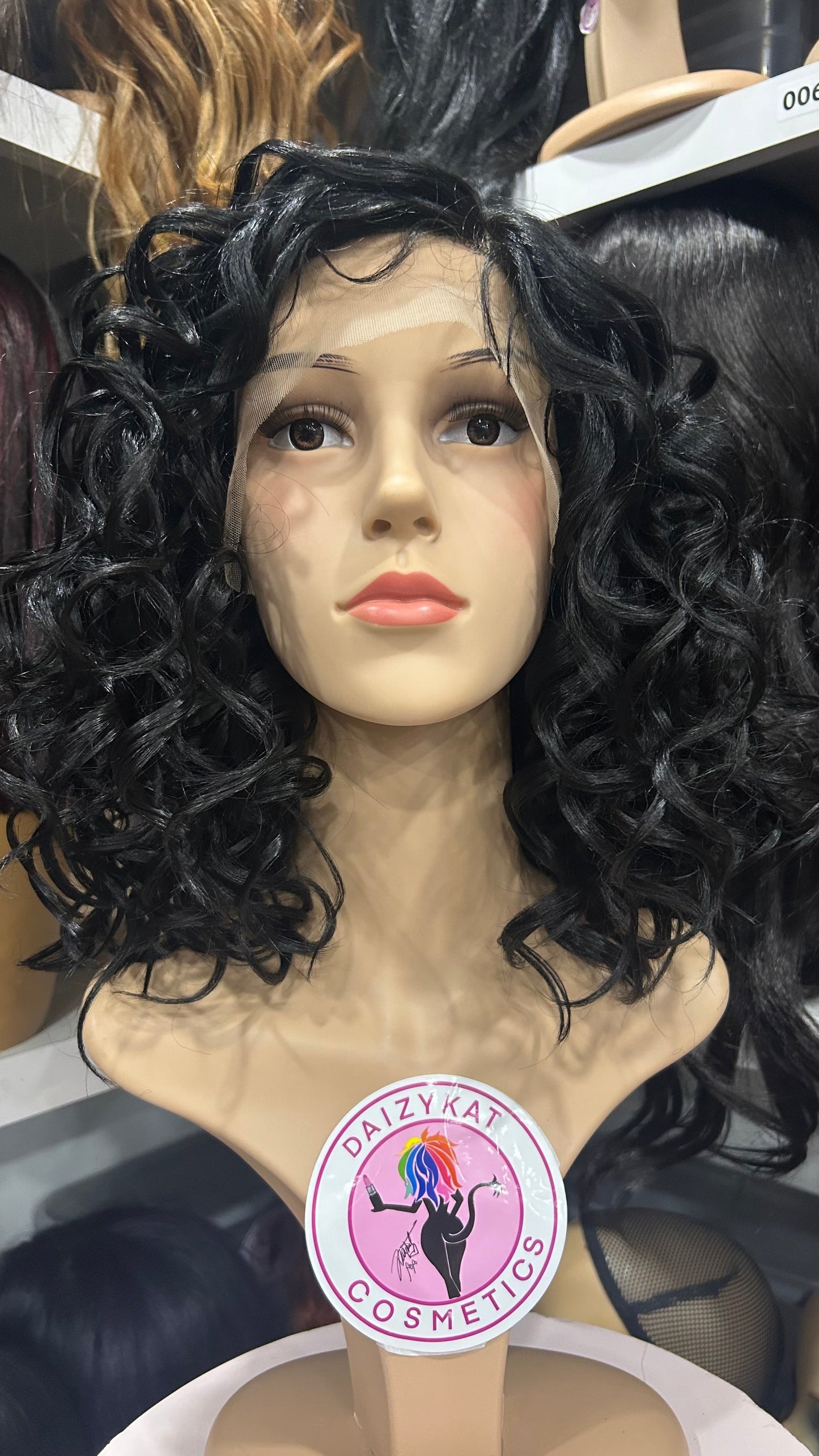 #145 Judy - Left Part Lace Front Wig - Color Dark Brown 14in - The Pink Makeup Box