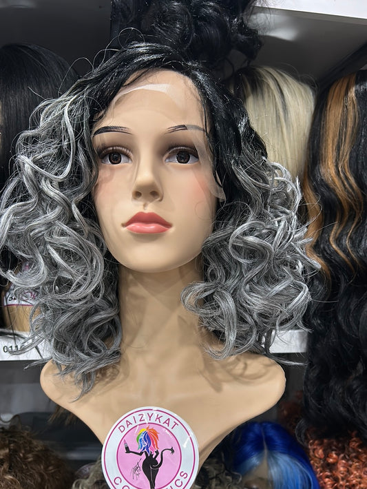 #52 Judy - Left Part Lace Front Wig - Color Grey 14in