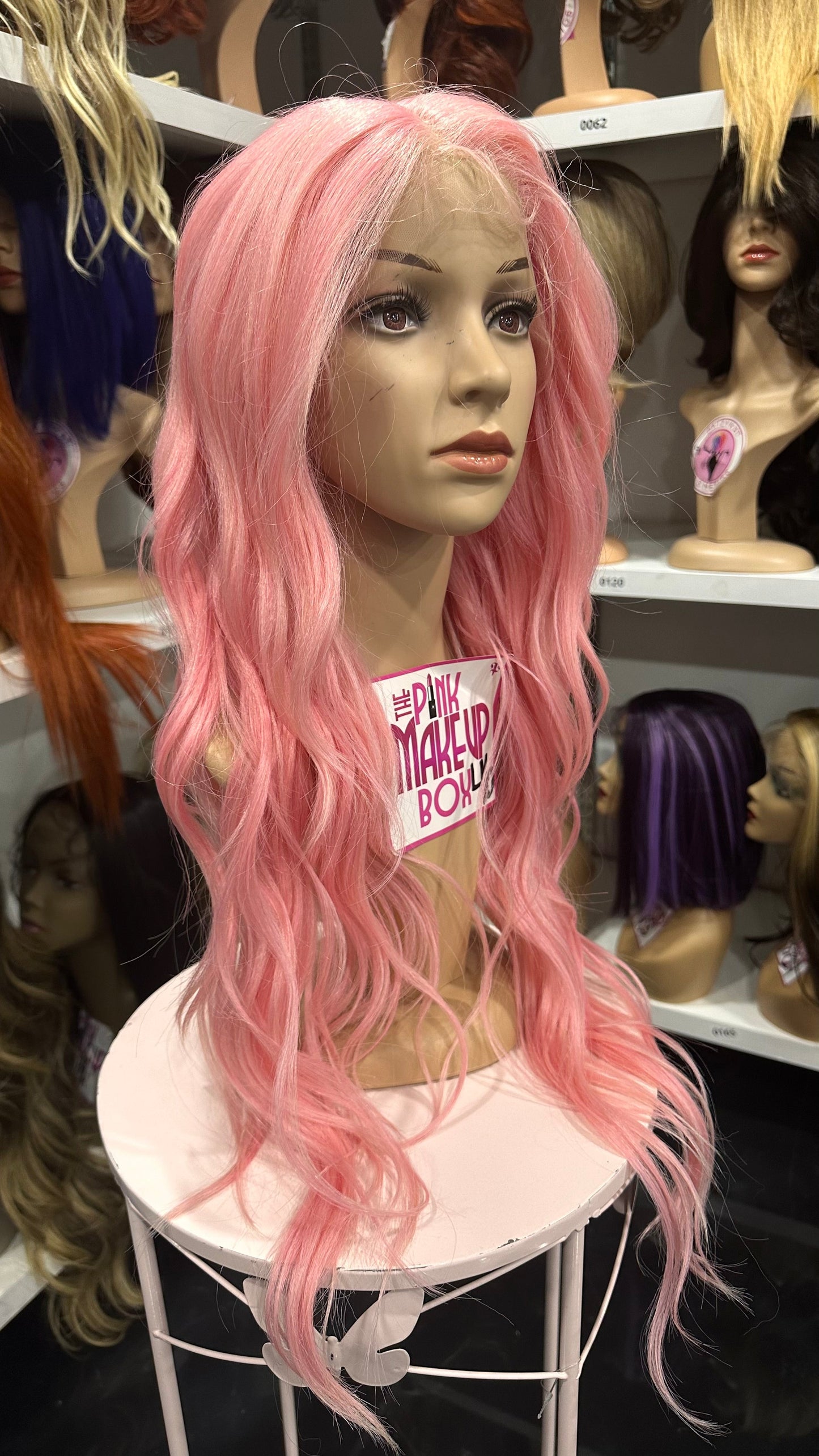 #46 Athena - Deep Middle Part Lace Front Wig - Color Pink