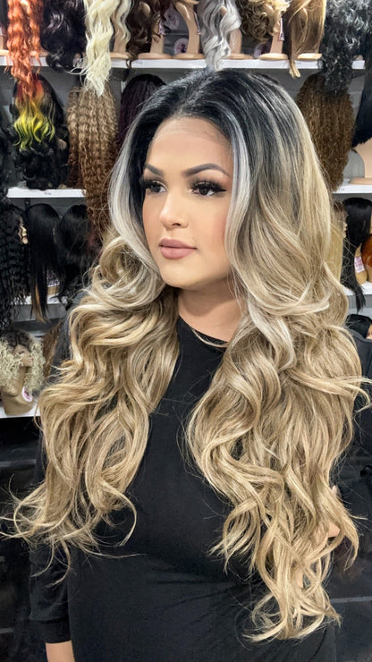 #1 Danny - 13x4 Free Part Lace Front Wig - Color Ash Blonde 26in