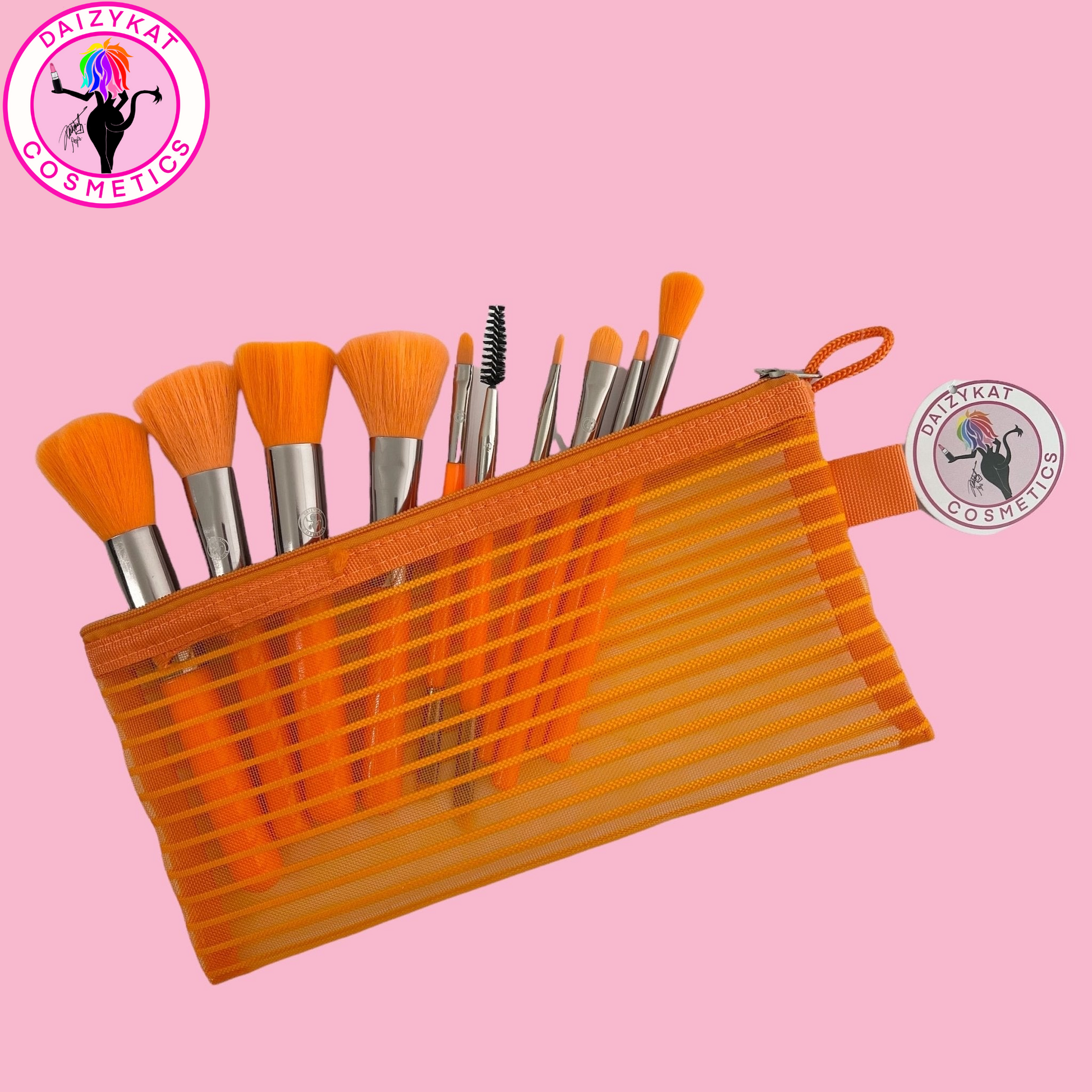 Neon Orange Brush Set - The Pink Makeup Box