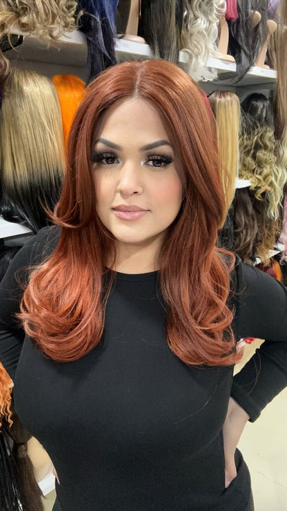 #83 Ginger - Deep Middle Part Lace Front Wig - Copper