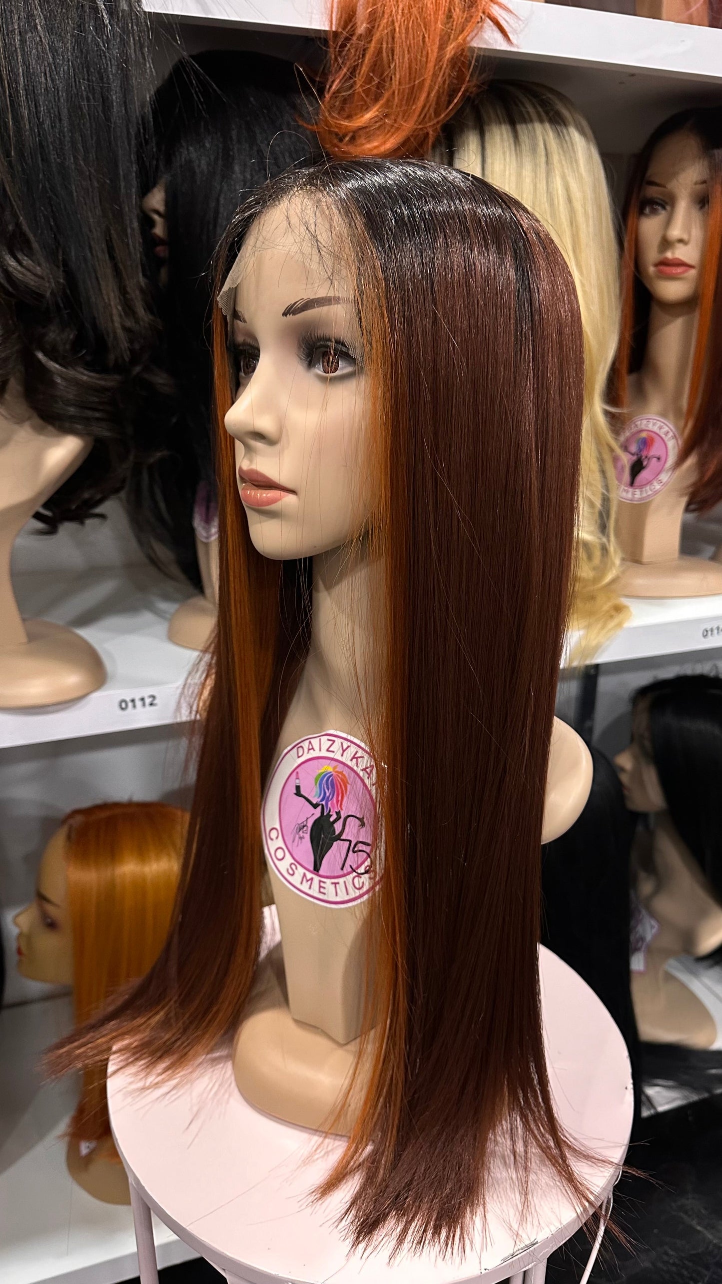 #75 Ruth - Hand Tied 13x4 Free Part Human Blend HD Lace Front Wig 24in - Color Copper Money Pieces