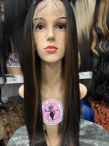 #131 Mia - Deep Middle Parting Lace Front Wig - Color Brown 26in - The Pink Makeup Box