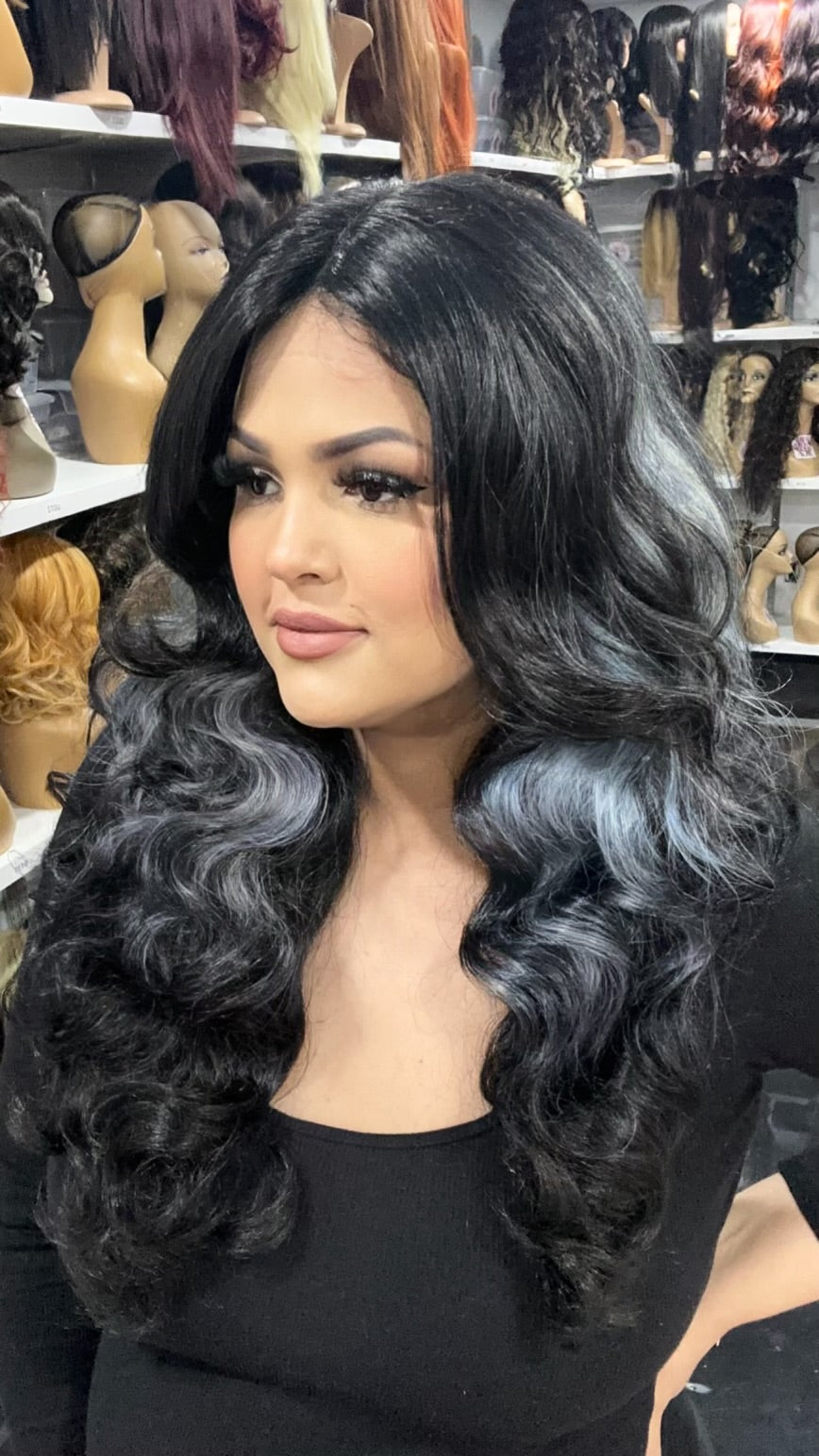 #199 Sapphire - Middle Part Lace Front Wig - Color PASTEL MIX