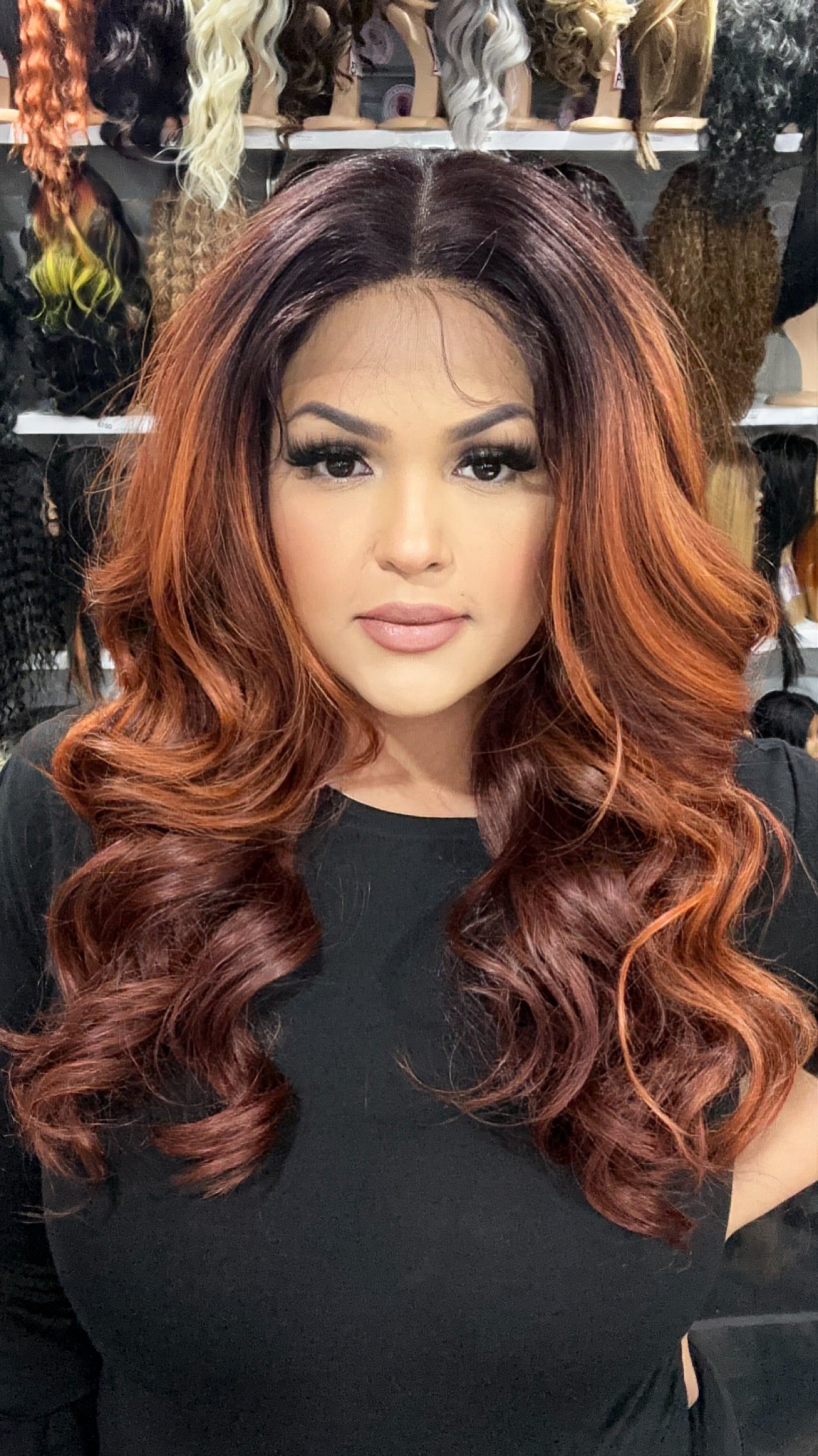 #29 Taylor - 13x7 HD Full Lace Front Free Parting Wig - Color Copper 24in - The Pink Makeup Box