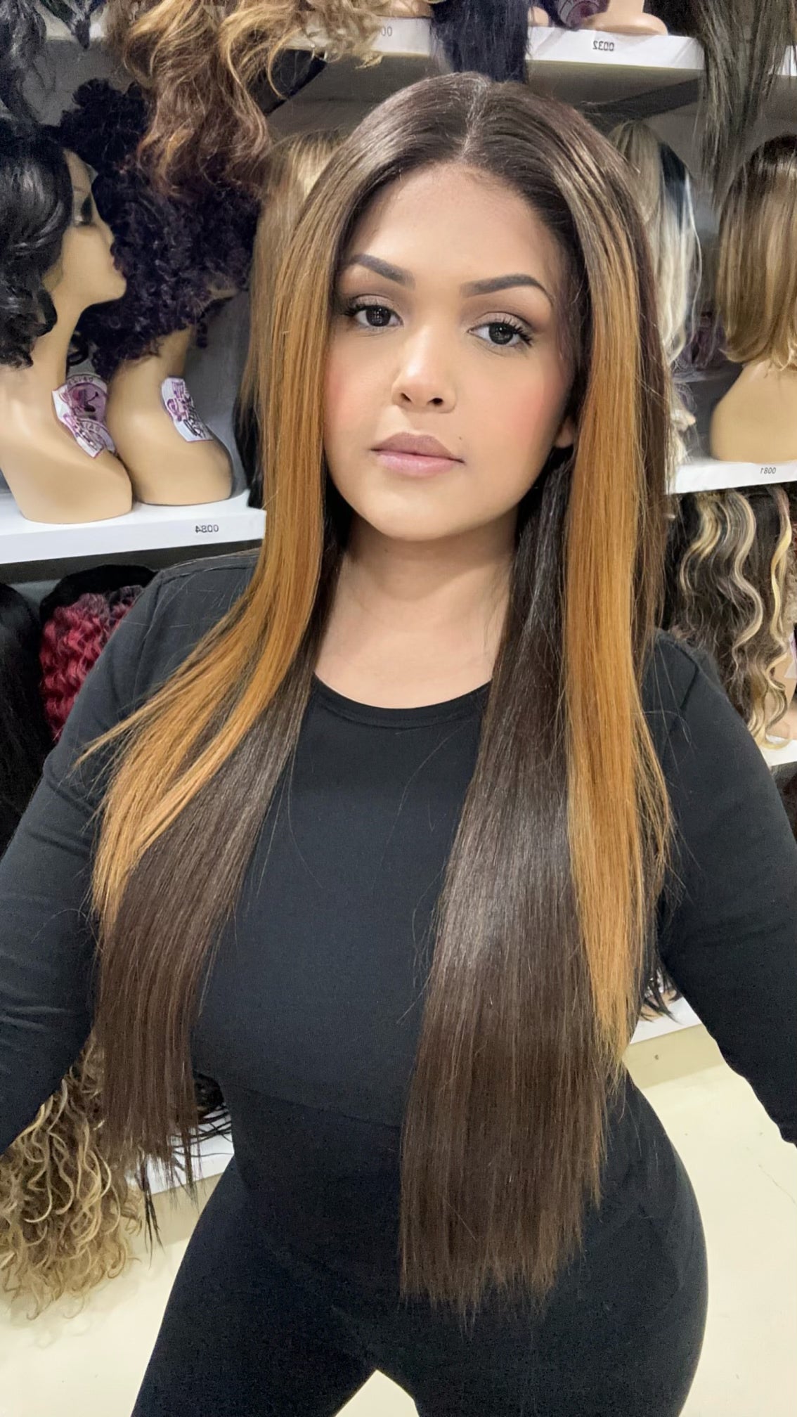 (#1) Sammy - Hand Tied 13x4 Free Parting Human Hair Blend HD Lacefront Wig 30in - Color 4/27 - The Pink Makeup Box