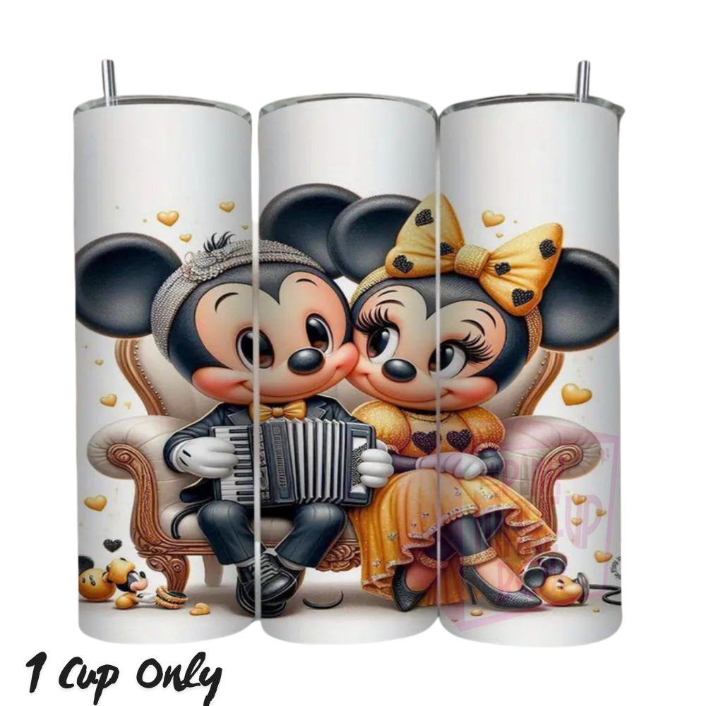 Cute Couple Cartoon Character Tumbler - The Pink Makeup Box