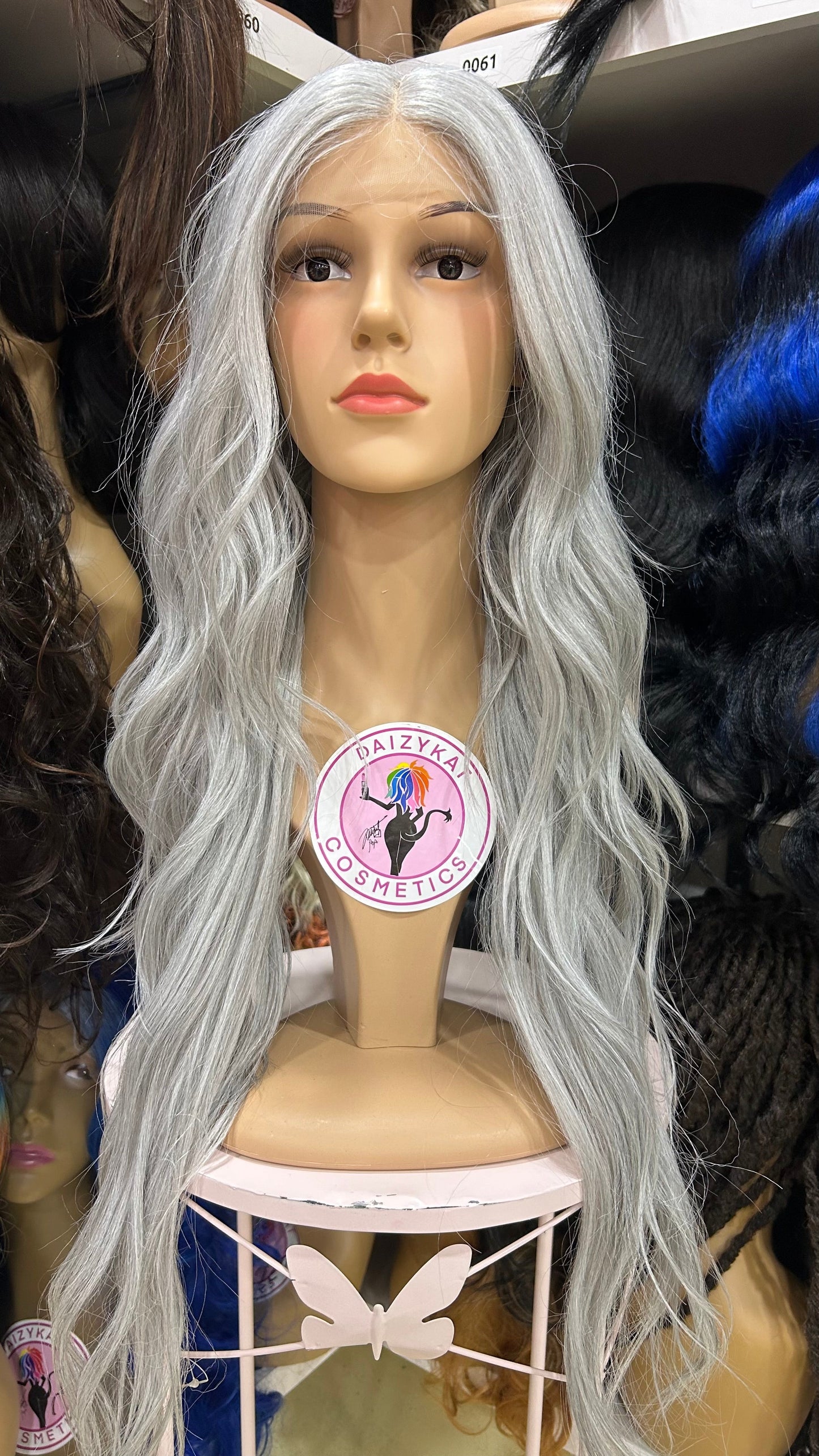 #9 Athena - Deep Middle Part Lace Front Wig - Color Silver