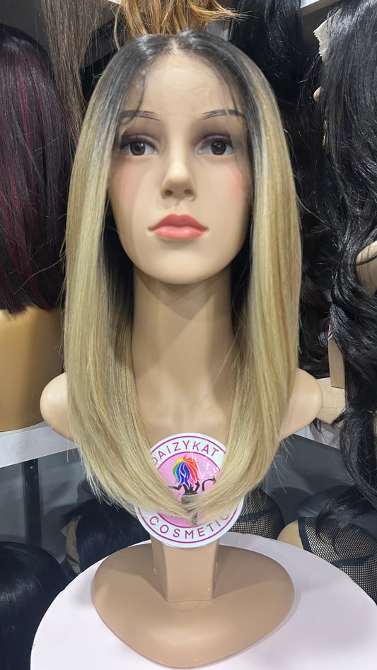 #45 Julia - Hand Tied 13x4 Free Part Human Blend HD Lace Front Wig " - Color Blonde
