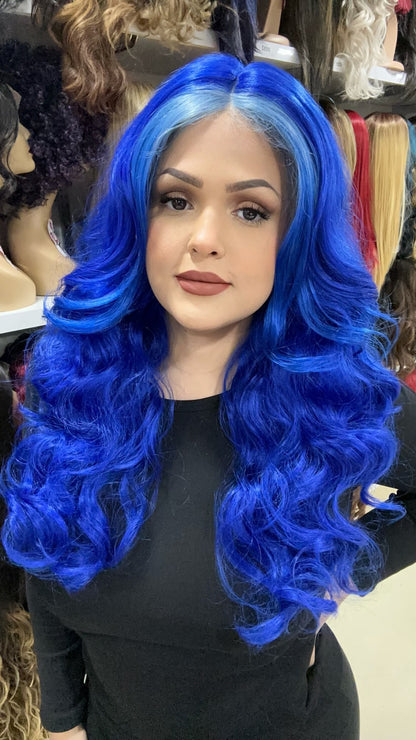 #226 Sapphire - Middle Part Lace Front Wig - BLUE