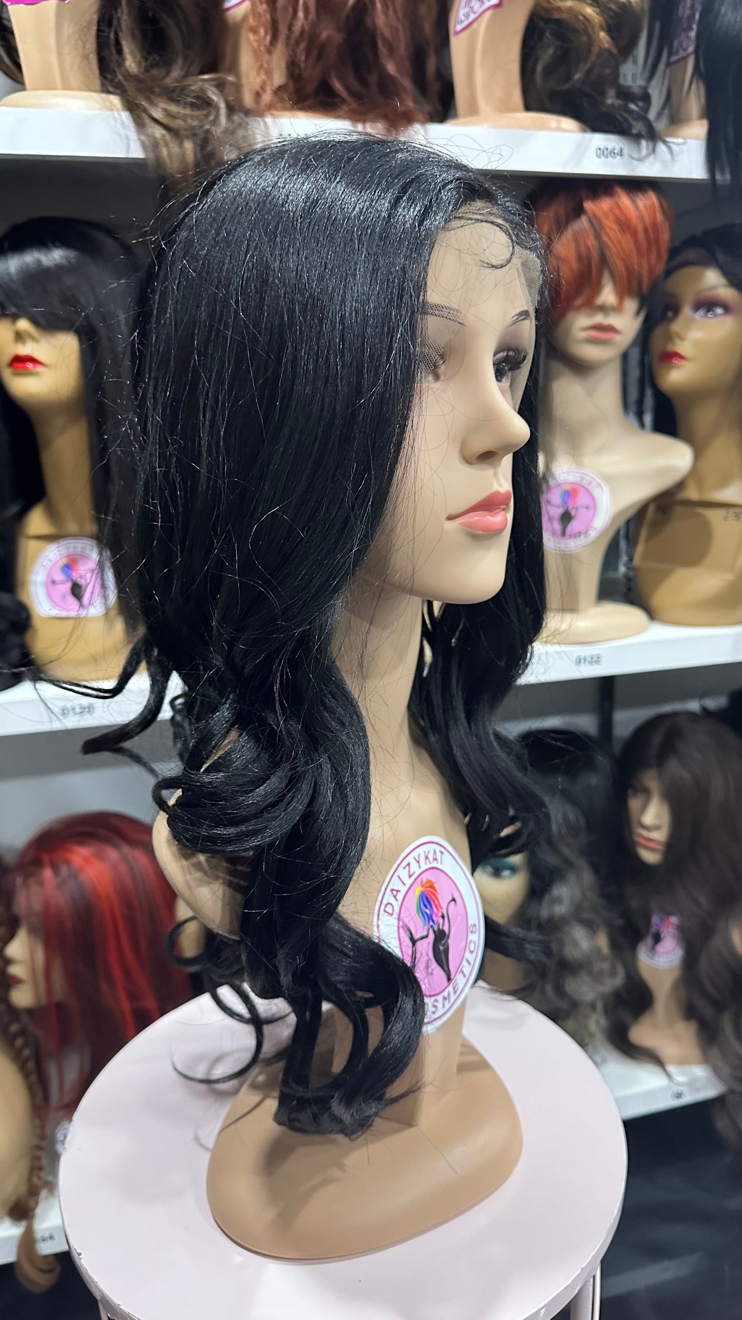 #13 Jen - Middle Parting Lace Front Wig - 1B Black - The Pink Makeup Box