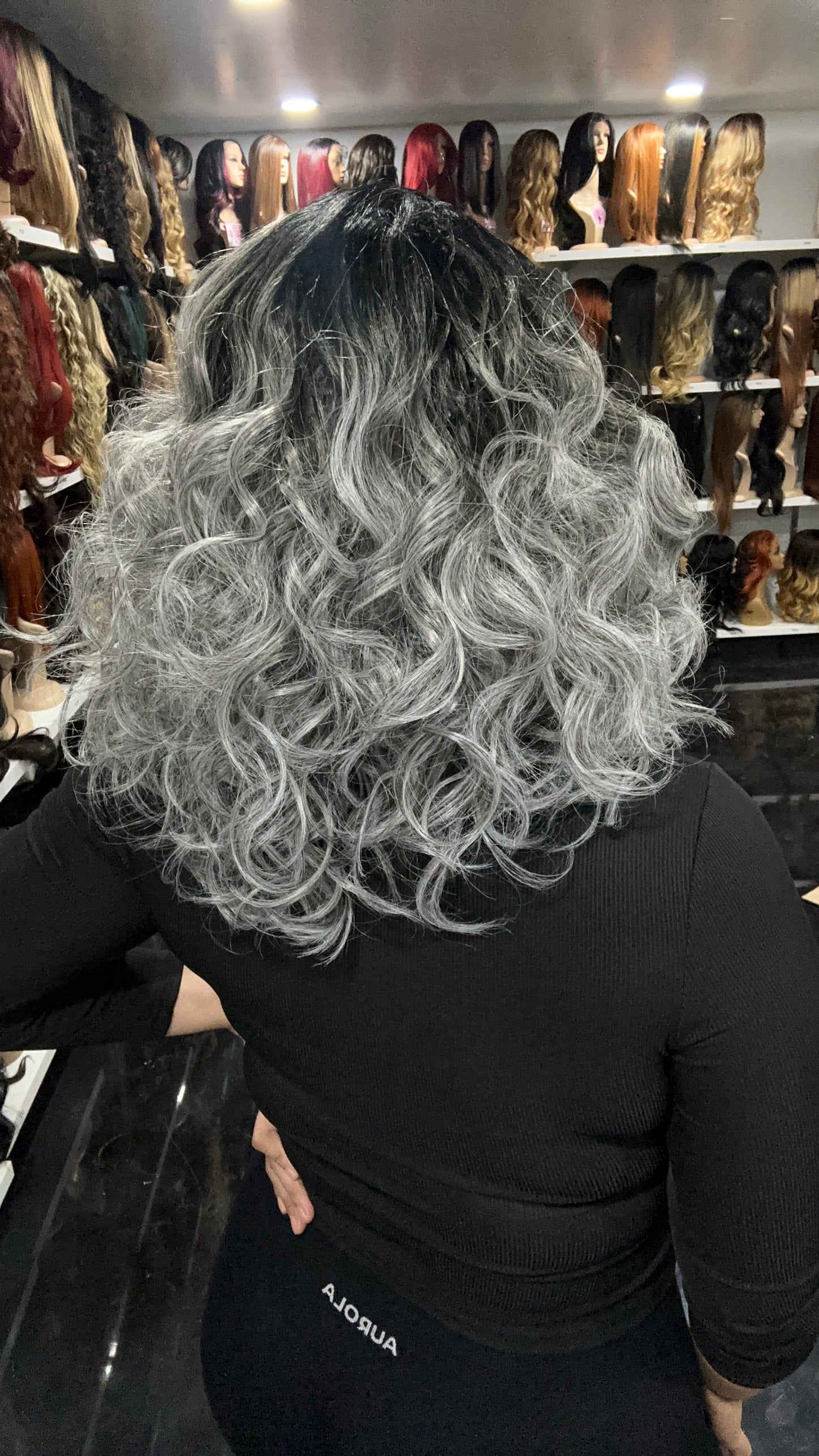 #52 Judy - Left Part Lace Front Wig - Color Grey 14in