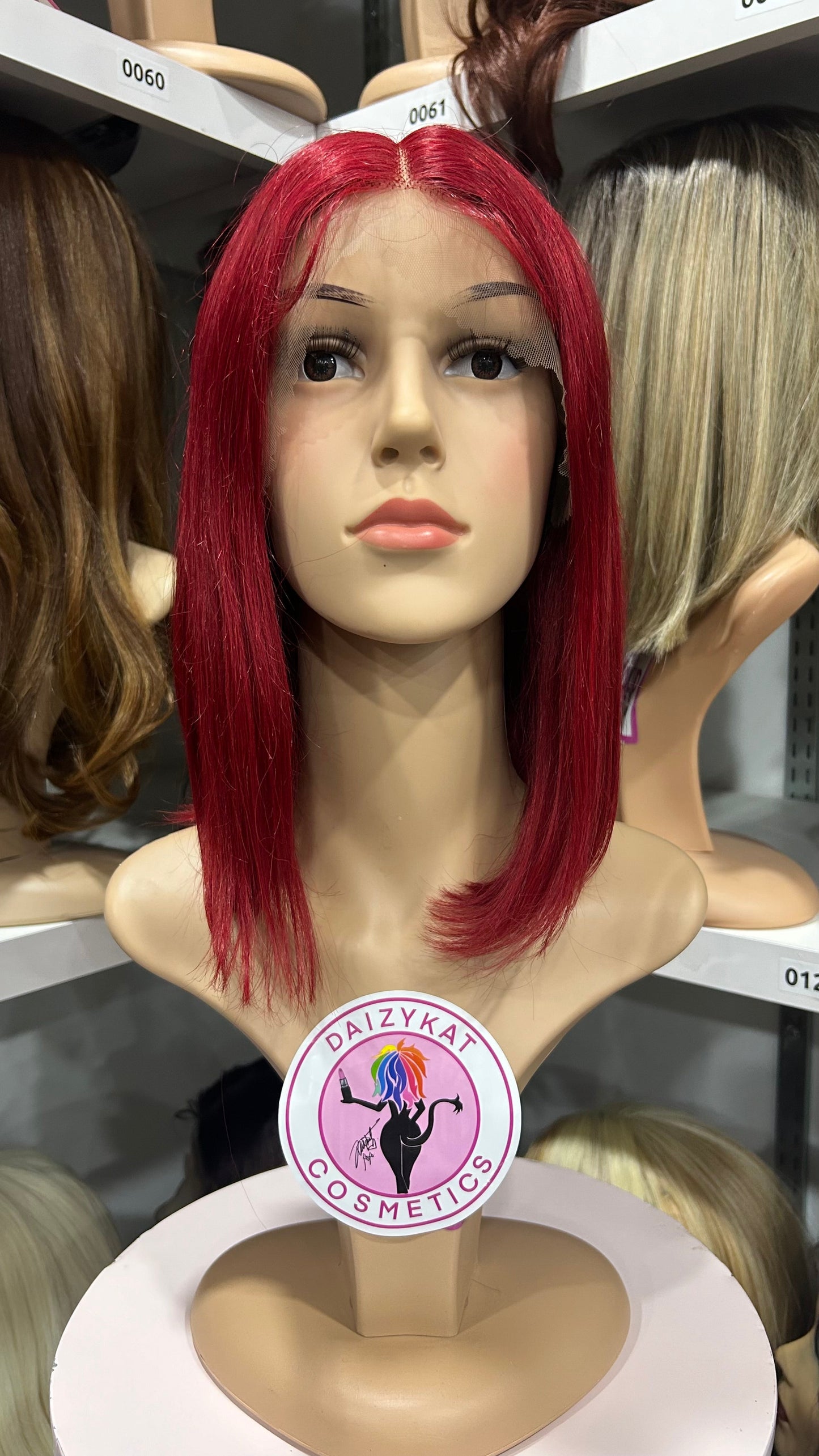 #30 Carrie - 100% Human Hair Wig - RED 12in