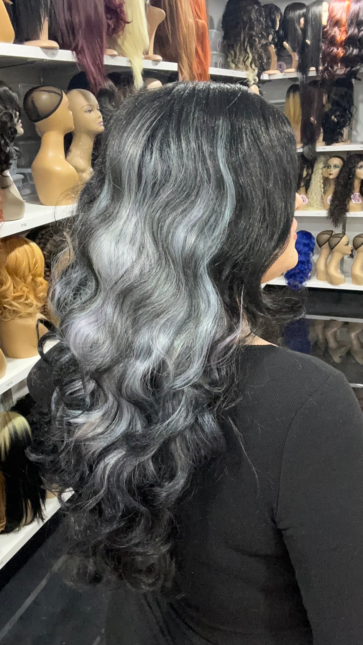 #199 Sapphire - Middle Part Lace Front Wig - Color PASTEL MIX