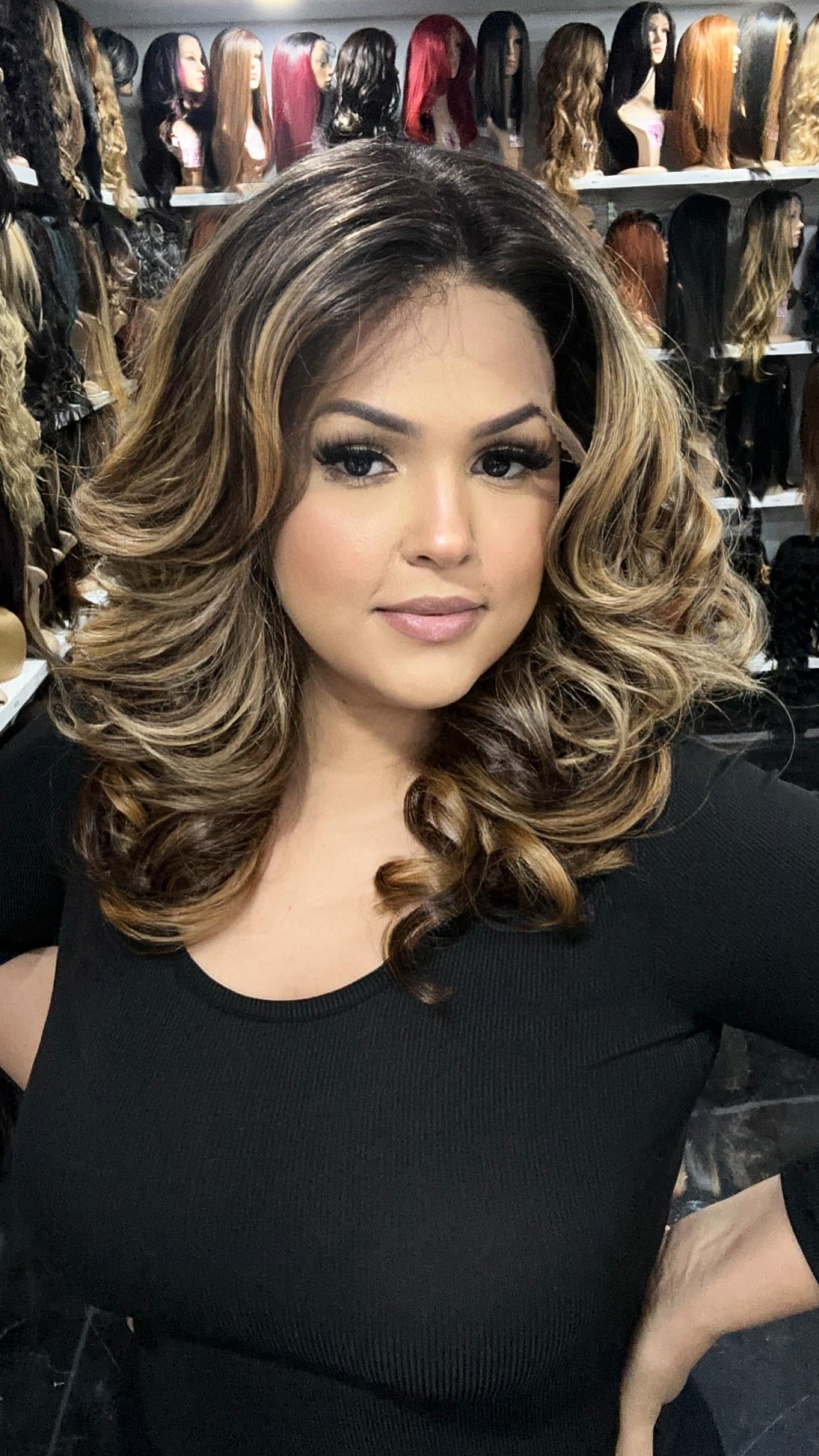 #39 Helen 13x4 Free Part Lace Front Wig -  Color Honey Highlights