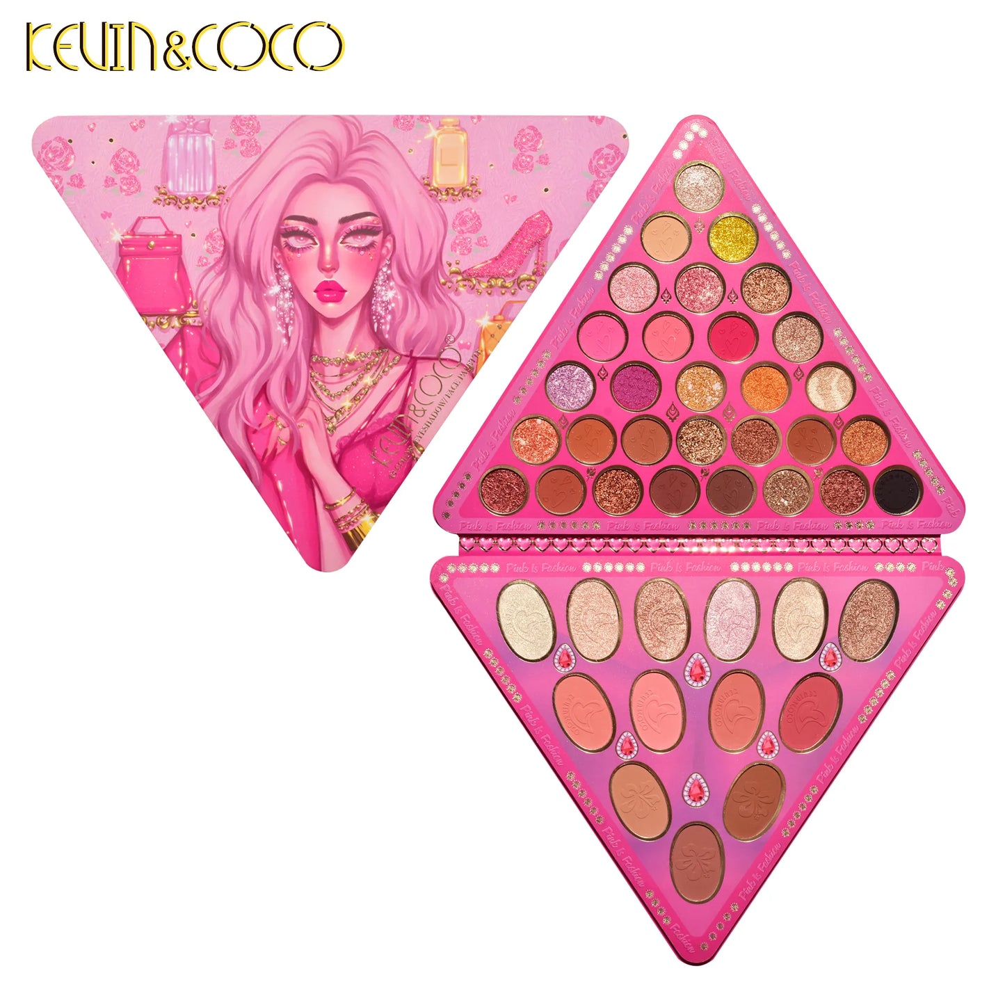 43 Color V Shape Fashion Eyeshadow Set - The Pink Makeup Box