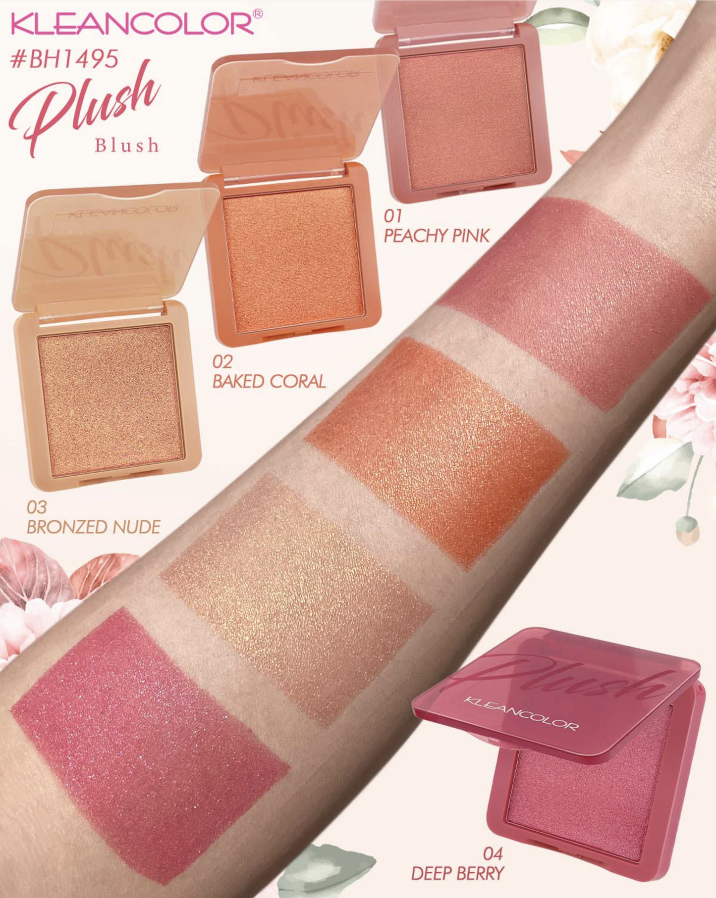 PLUSH-BLUSH PALETTE - PEACHY PINK - The Pink Makeup Box