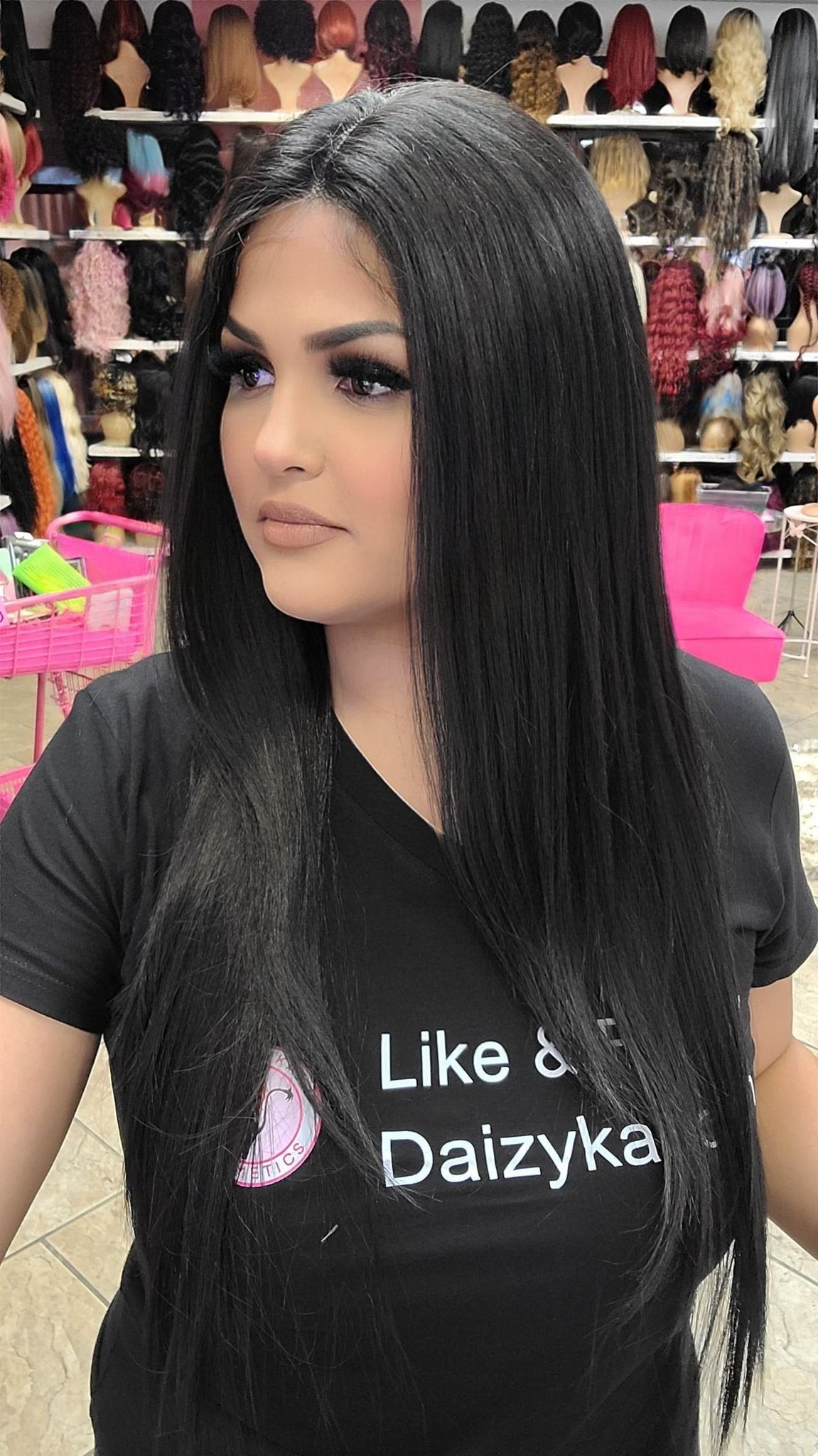 #187 KELLY - Middle Part Lace Front Wig Human Hair Blend- 2