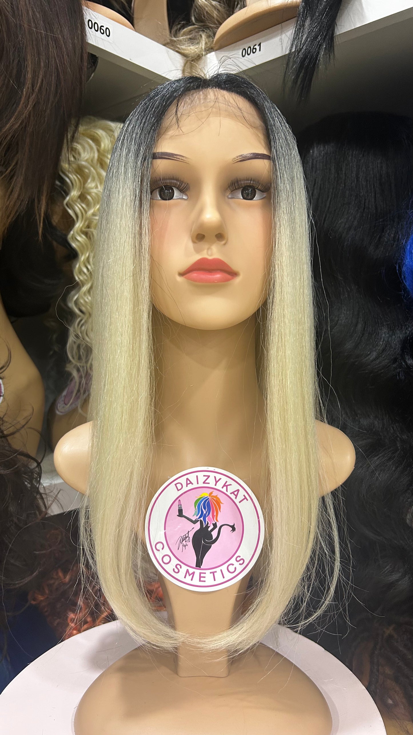 #224 Sandra - Middle Part Lace Front Wig Human Hair Blend- 1B/613