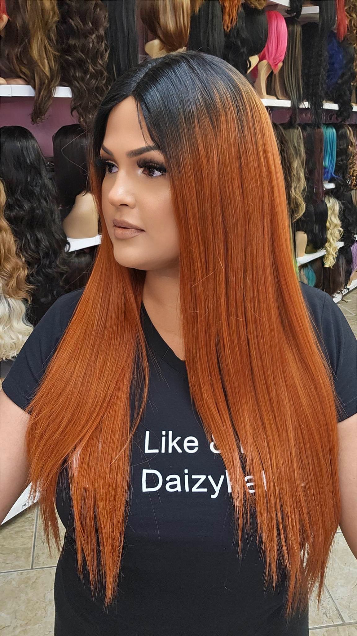 #28 Ivy- Middle Part No Lace Front Wig Human Hair Blend - TT1B 130J