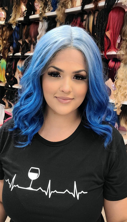 #329 Holly - Middle Part Lace Front Wig - AQUABLUE