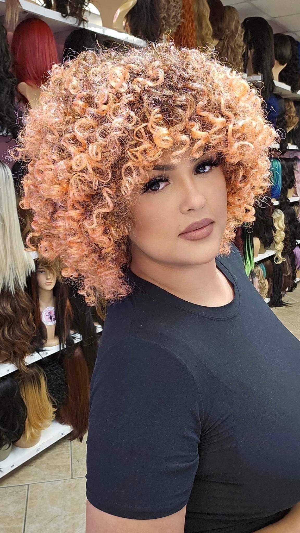 #227 Spice - Short Curly  Wig - 4/SOFT.PINK