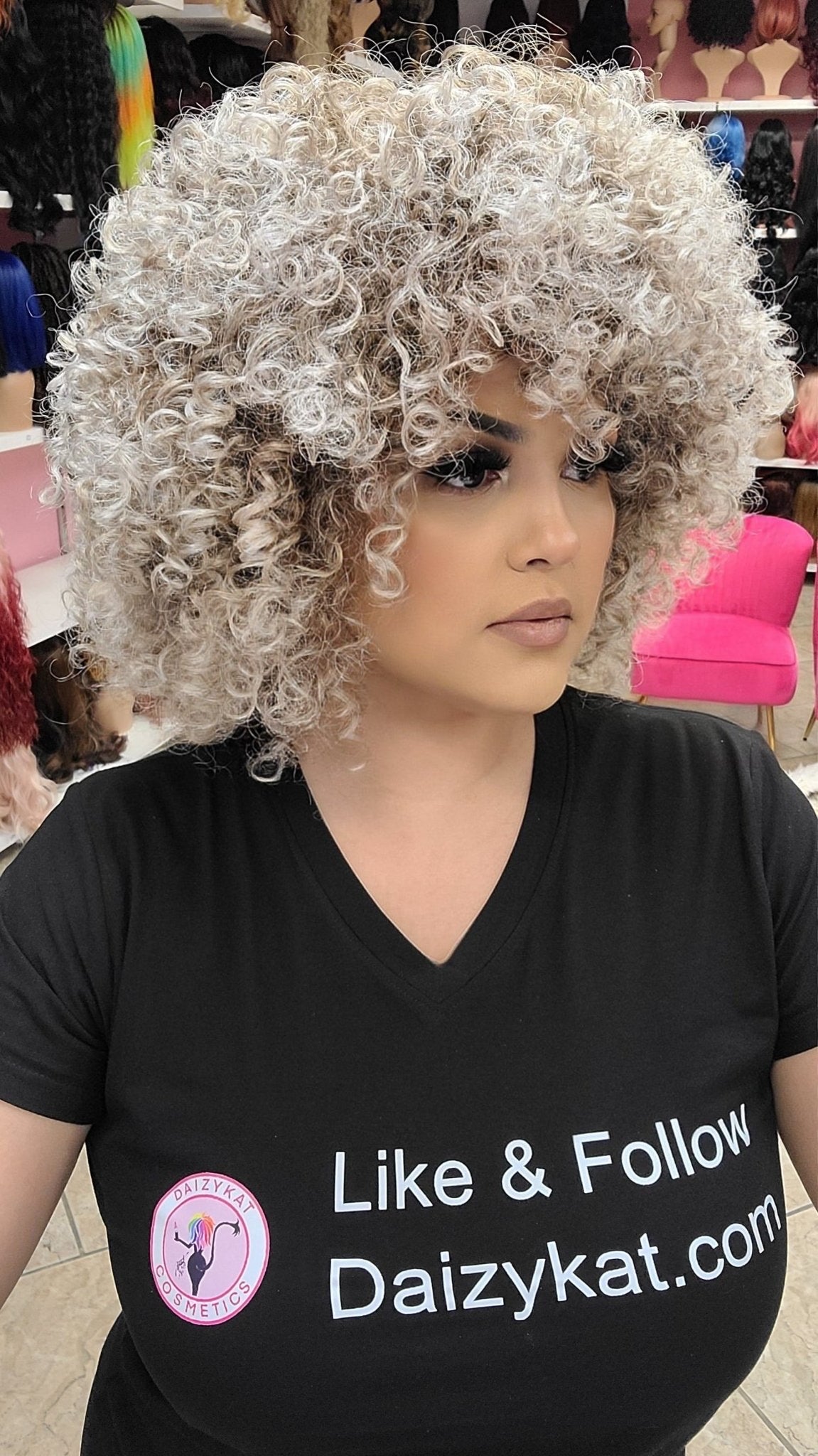 #192 Spice - Short Curly Wig ASH.BLONDE