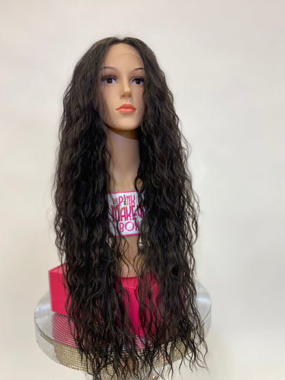 Erica - 13x4 Free Part Lace Front Wig - Color D.Brown 30in - The Pink Makeup Box