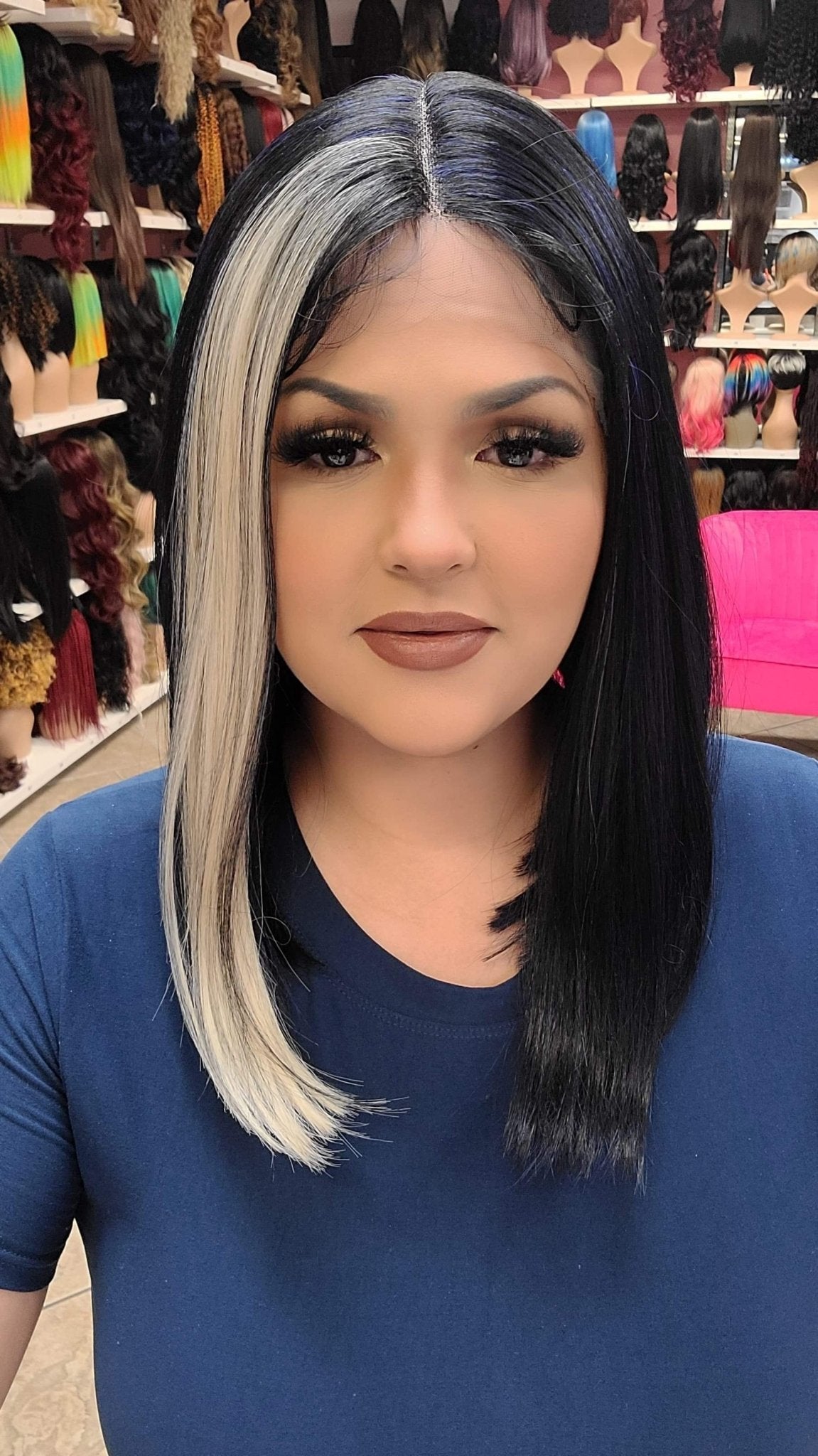 #275 Tokyo - Middle Part Lace Front Wig - NAVY/1B/613