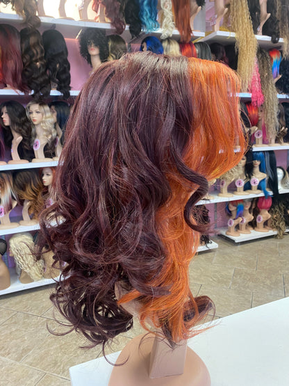 Helen - 13x4 Free Part Lace Front Wig - ORANGE/99J - DaizyKat Cosmetics Helen - 13x4 Free Part Lace Front Wig - ORANGE/99J DaizyKat Cosmetics Wigs