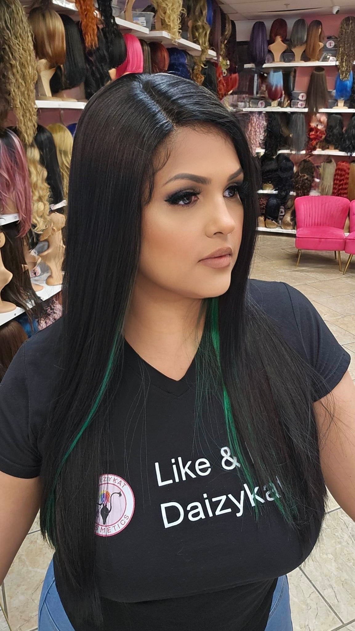 #78 CASSIE - Left Part Lace Front Wig - 1B/GREEN