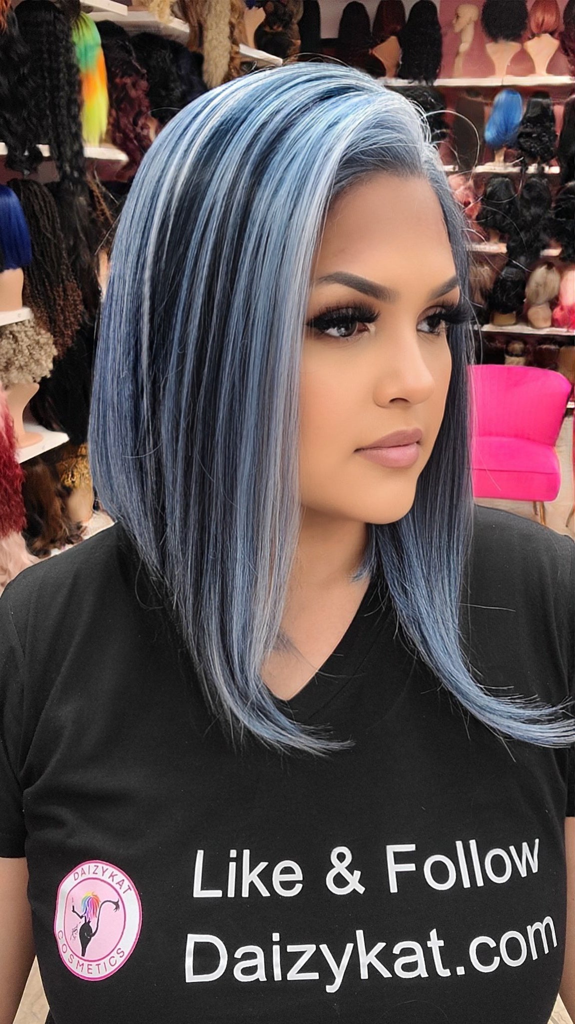 #240 Cora - 13x4 Free Part Lace Front Wig - BLUE