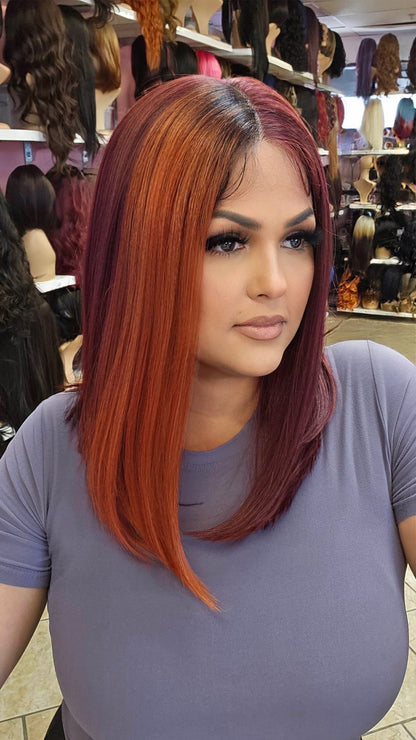 #109 Tokyo - Middle Part Lace Front Wig - RED/COPPER