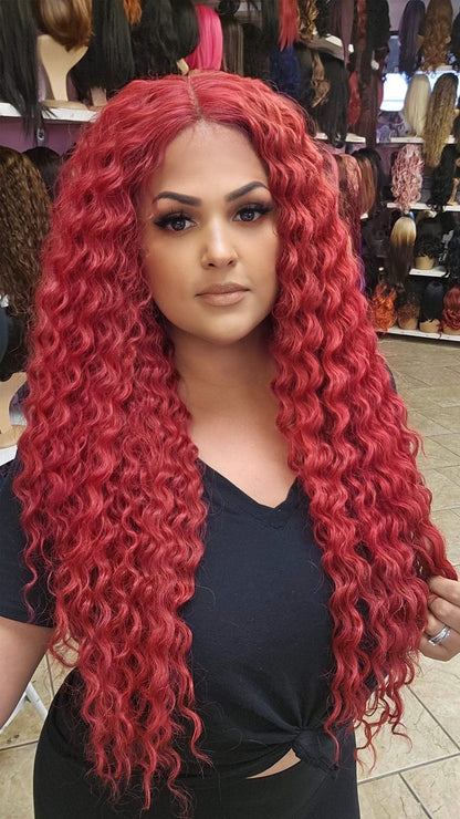 #2 Wendy-13x4 HD Lace Front Wig-SUNSET RED