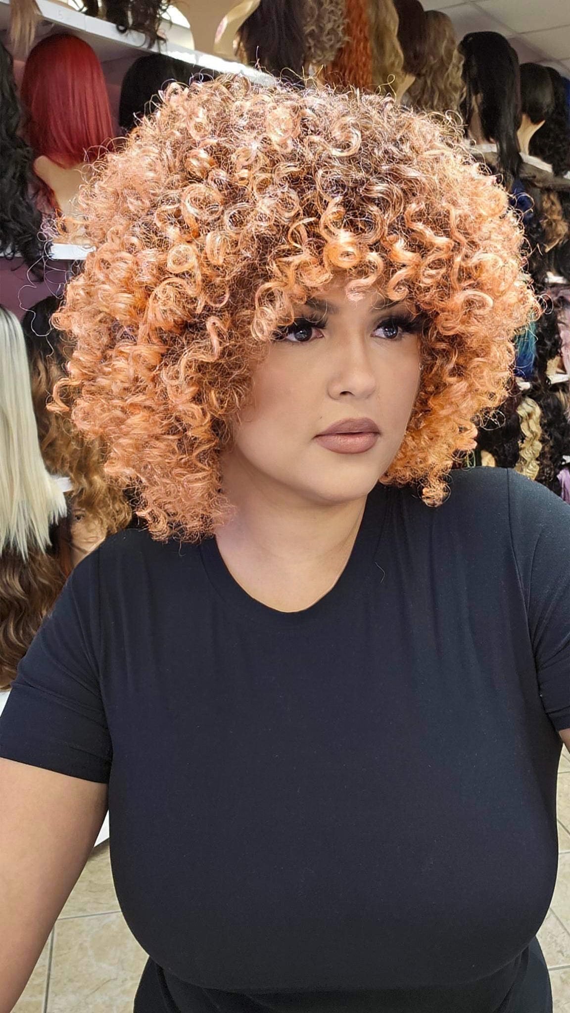 #305 Spice - Short Curly  Wig - 4/SOFT.PINK