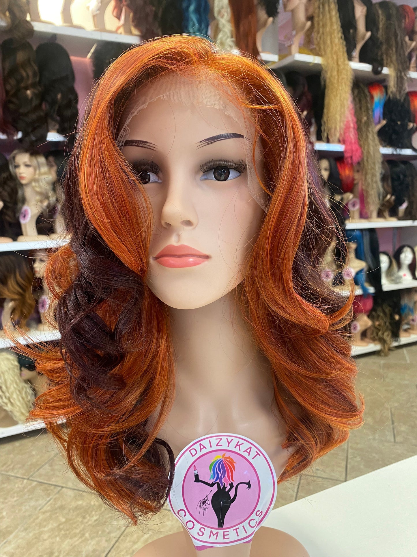 Helen - 13x4 Free Part Lace Front Wig - ORANGE/99J - DaizyKat Cosmetics Helen - 13x4 Free Part Lace Front Wig - ORANGE/99J DaizyKat Cosmetics Wigs