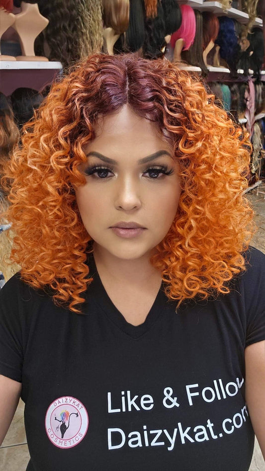 #244 LUPE - Middle Part Lace Front Wig - Color ORANGE