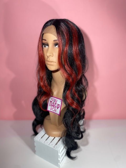 133 Rose - 24” Middle Part Lace Front Long Wig - 1B/RED - DaizyKat Cosmetics 133 Rose - 24” Middle Part Lace Front Long Wig - 1B/RED DaizyKat Cosmetics Wigs